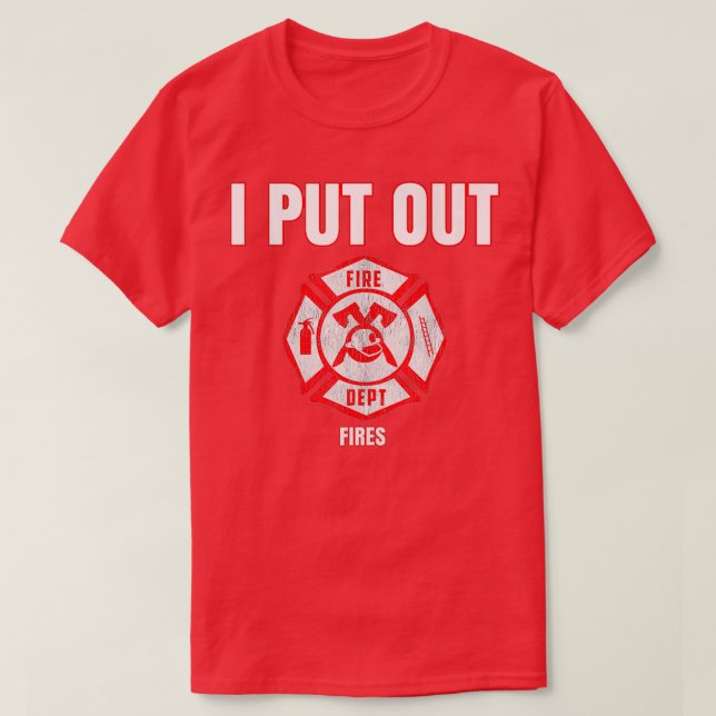 Costume Funny Firefighter jag la ut eldbrandmän T Shirt (Design framsida)
