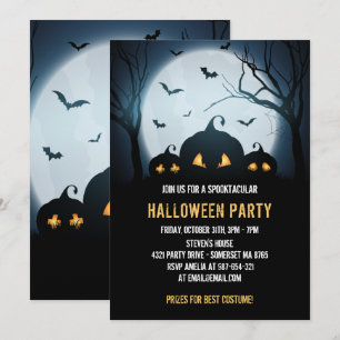 Costume Halloween fest med pumpor i pooky Inbjudningar