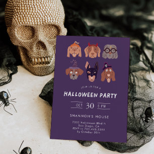 Costume Hundar Halloween fest Inbjudningar