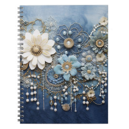 Costume jewelry on Blue Denim Anteckningsbok