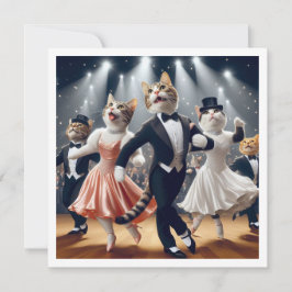 Costume party, Ballroom dance party, Cat Inbjudningar