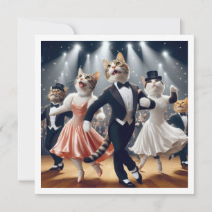 Costume party, Ballroom dance party, Cat Inbjudningar