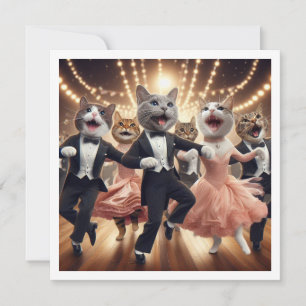 Costume party, Ballroom dansande party, cat Inbjudningar