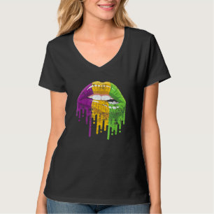 Costume Party Carnival Parad Women Läppar Mardi Gr T Shirt