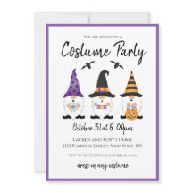 Costume Party Halloween Gnomes Lila Orange