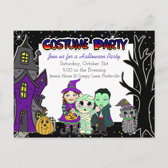 Costume Party | Inbjudan till halloween fest (Framsida)