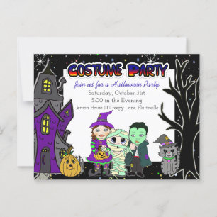 Costume Party Inbjudan till halloween fest