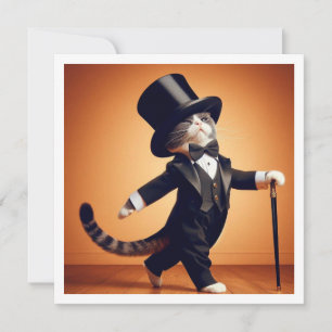 Costume party, Tap-dans, Dance party, cat Inbjudningar