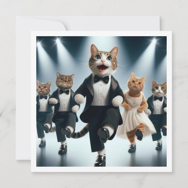 Costume party, Tap-dans, Dance party, cat Inbjudningar (Framsida)