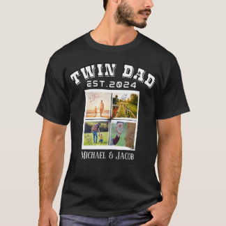 Costume Photos and Text Twin Pappa Gift T Shirt