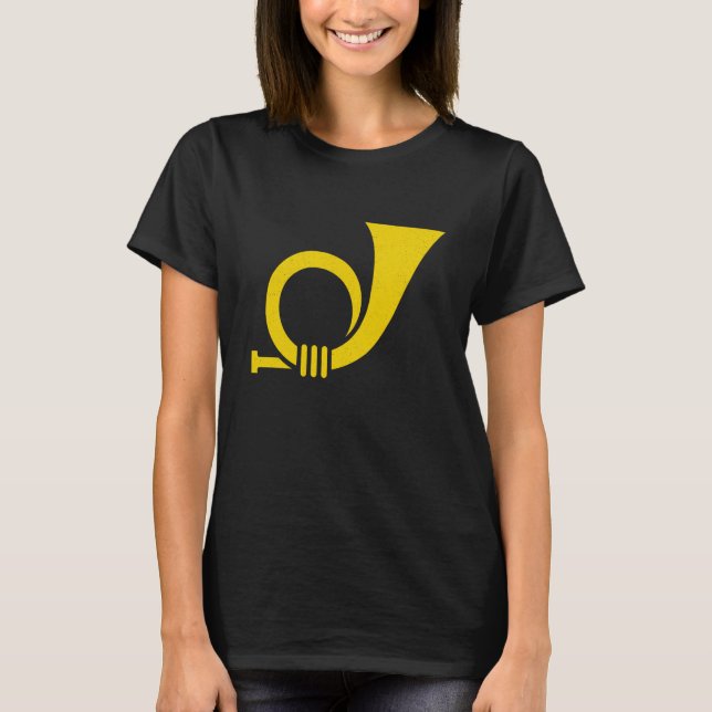 Costume Postman Post Horn Mail Deliverer T Shirt (Framsida)