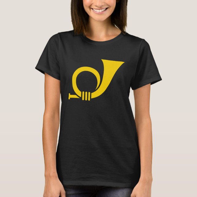 Costume Postman Post Horn Mail Deliverer T Shirt (Framsida)