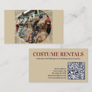 Costume Rental House Master Tailor Classic Black Visitkort