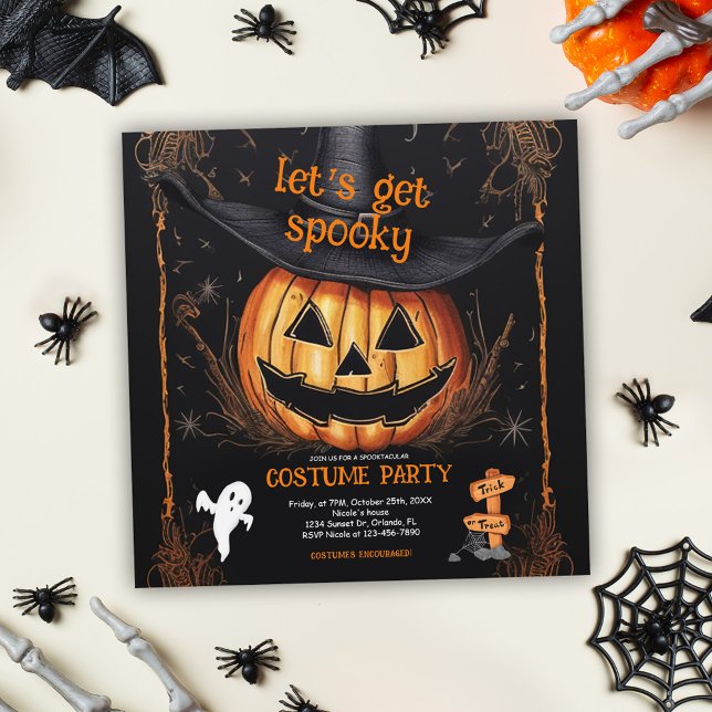 Costume Spooky Party Halloween Inbjudningar (Costume Spooky Party Halloween Invitation)