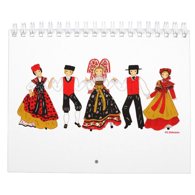 Costume Tradinel d'Alsace, Frankrike Kalender (Baksida)