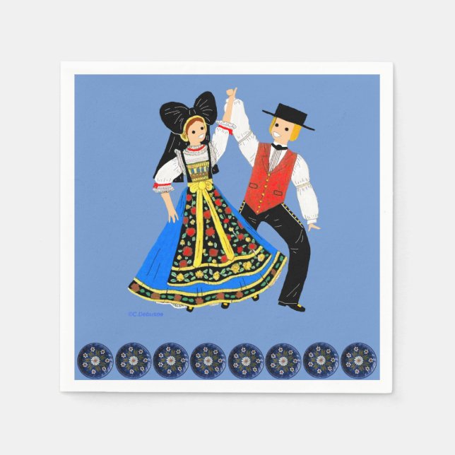 Costume Tradinel d'Alsace, Frankrike Pappersservett (Framsidan)