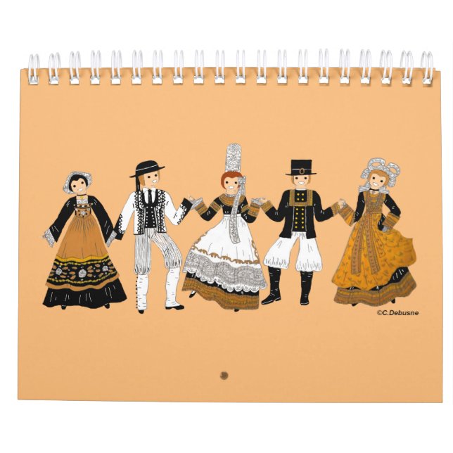 Costume Tradinel de Bretagne, Frankrike Kalender (Baksida)