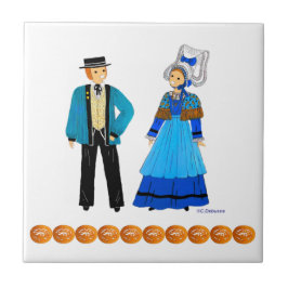 Costume Tradinel de Normandie, Frankrike Kakelplatta