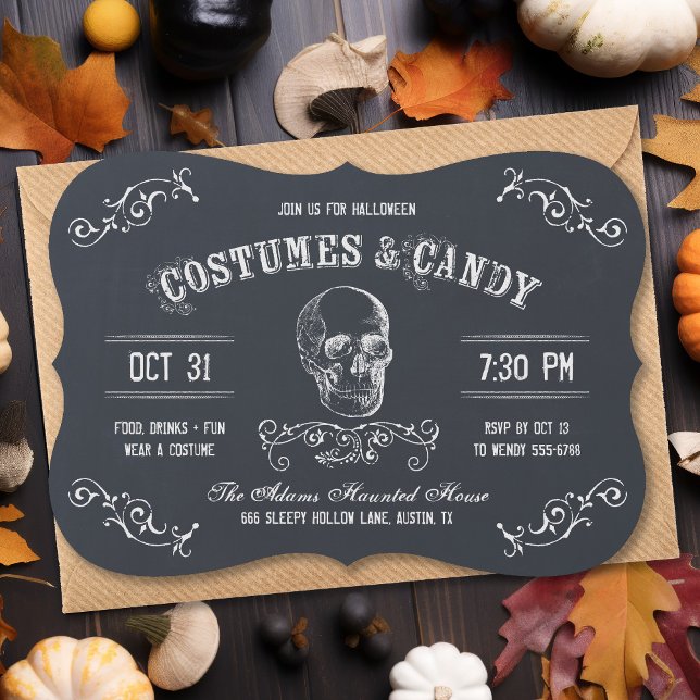 Costumes and Candy Halloween fest Call Inbjudningar (Skapare uppladdad)