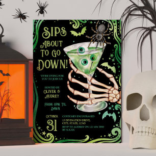 Costumes and Cocktails Eyeball Martini Halloween Inbjudningar
