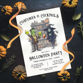 Costumes and Cocktails Halloween fest Inbjudningar