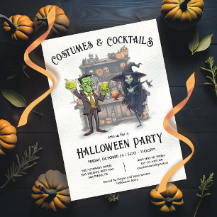 Costumes and Cocktails Halloween fest Inbjudningar