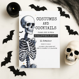 Costumes and Cocktails Halloween fest Julkort