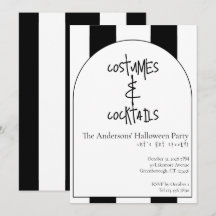 Costumes and Cocktails Halloween Party Stripe