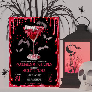 Costumes and Cocktails Halloween Vampire Martini Inbjudningar