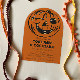 Costumes and Cocktails Vintage Halloween fest Inbjudningar