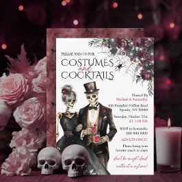Costumes and Cocktails Vuxen Halloween fest Inbjudningar