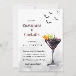 Costumes & Cocktail Vuxen Skull Halloween fest Inbjudningar