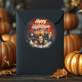 Costumes Cocktails 50s Halloween-kuvertförsegling Runt Klistermärke