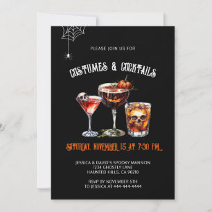 Costumes & Cocktails Elegant Halloween fest Inbjudningar