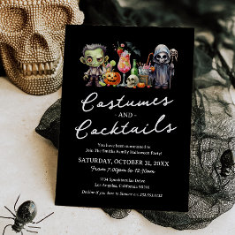 Costumes & Cocktails Vuxen Halloween fest Inbjudningar