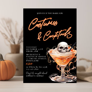 Costumes & Cocktails Vuxen Halloween fest Inbjudningar