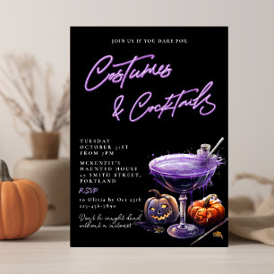 Costumes & Cocktails Vuxen Halloween fest Inbjudningar