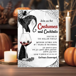 Costumes & Cocktails Vuxen Halloween Gothic Party Inbjudningar