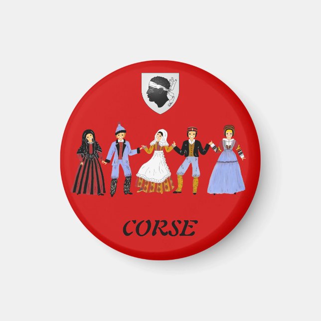 Costumes de la Corse, Frankrike Magnet (Framsidan)