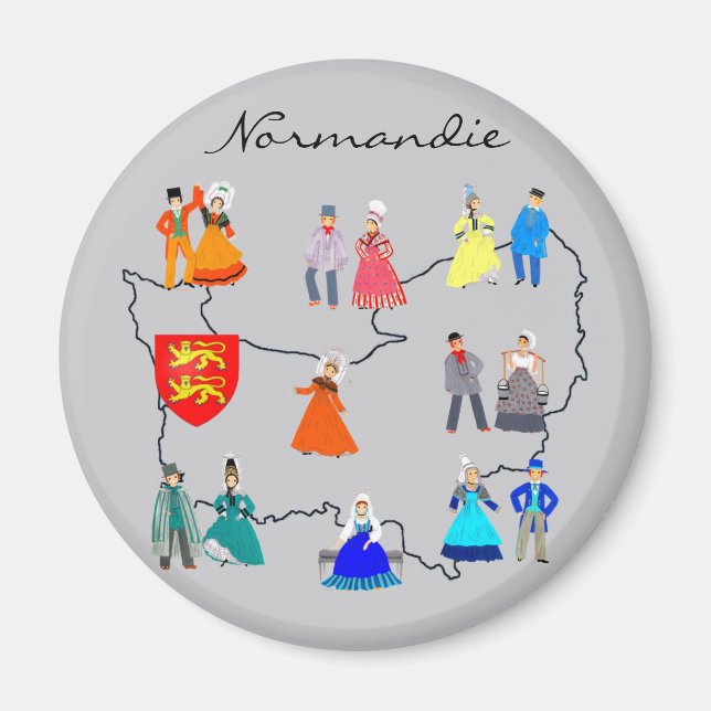 Costumes de Normandie, Frankrike Magnet (Framsidan)