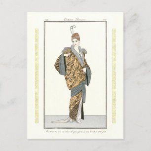 Costumes Parisiens- Manteau du soir Postcard Vykort