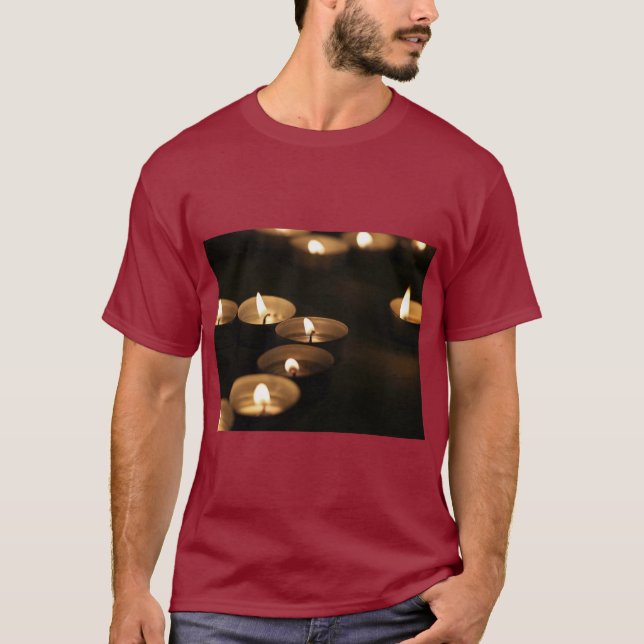 Cosy Candle Glow Aesthetic Graphic T-Shirt (Framsida)