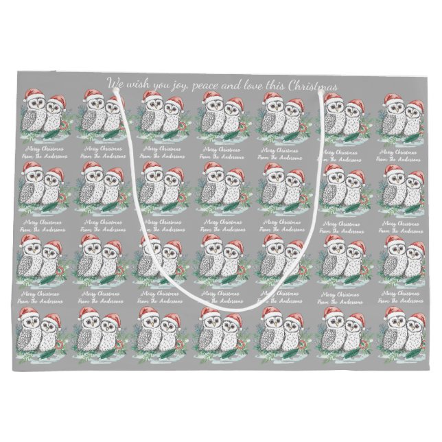 Cosy Cute Owl Christmas Gift Bag (Baksidan)