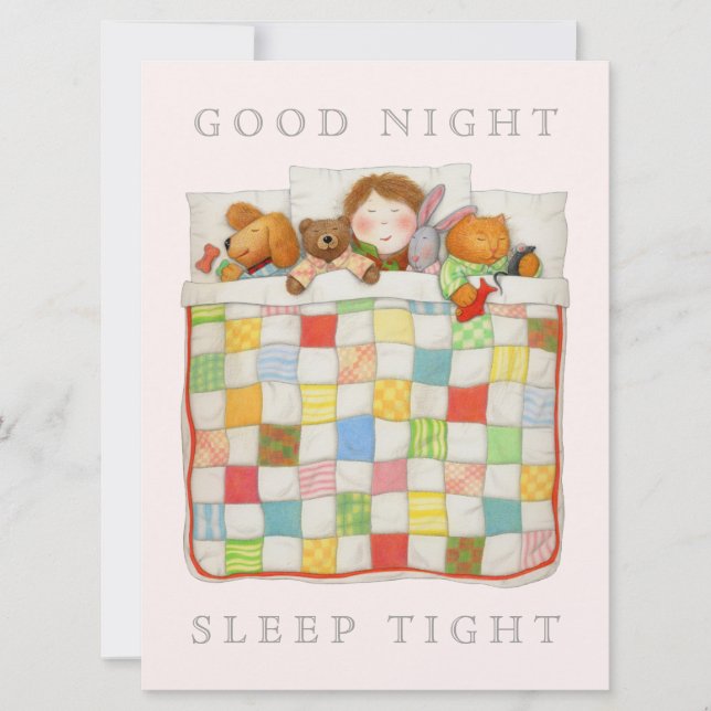 COSY QUILT 6,5x8,75" Blankt Kort - Rosa (Framsida)