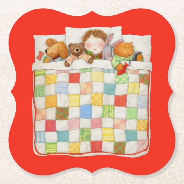 COSY QUILT Fickbrickar i papper - Röd Underlägg Papper (Framsida)