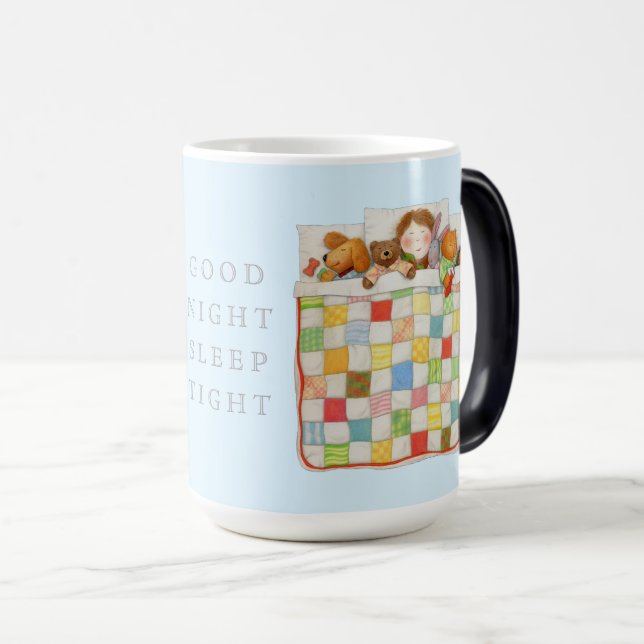 COSY QUILT Hög Morphing-mugg + Blå Magisk Mugg (Framsida höger)
