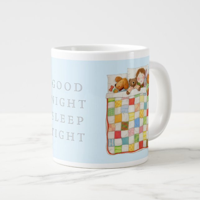 COSY QUILT Stor Mugg - Blå Jumbo Mugg (Framsida höger)