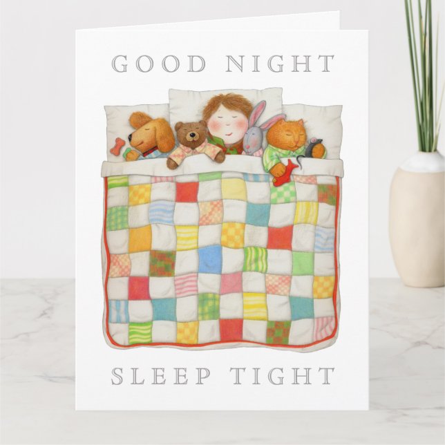 COSY QUILT Stor Välkomstkort Kort (Framsida)