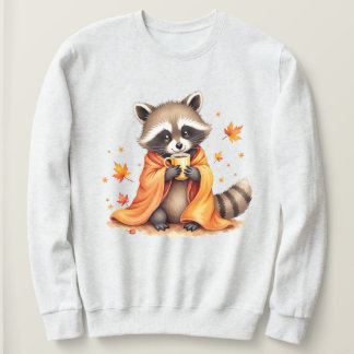 Cosy Tvättbjörn i en filt dricker kaffe väder T Shirt