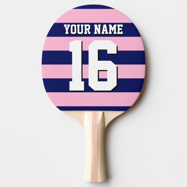 Cot Candy Rosa Navy Blue Team Jersey Preppy Rand Pingisracket (Framsidan)